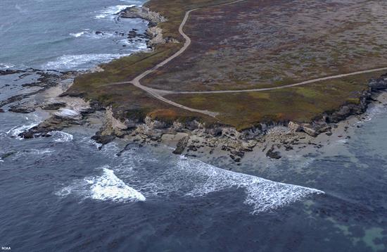 Aerial view of Government Point, located within Point Conception State Marine Reserve and Chumash Heritage National Mari