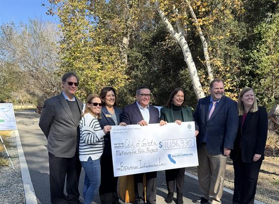 Goleta Mayor Pro Tempore Stuart Kasdin, SBCAG Executive Director Marjie Kirn, Councilmember Luz Reyes-Martín, Congressma