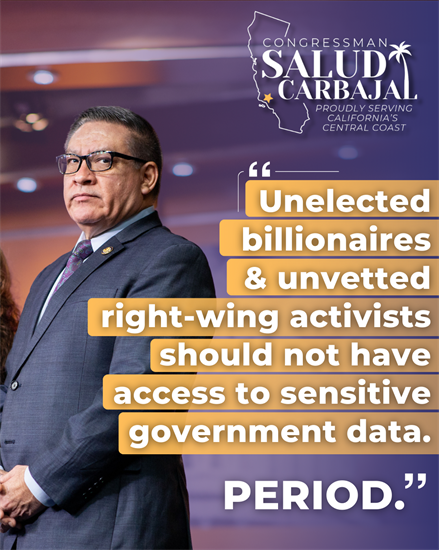 Unelected billionaires and unvetted right-wing activists should not have access to sensitive government data. Period